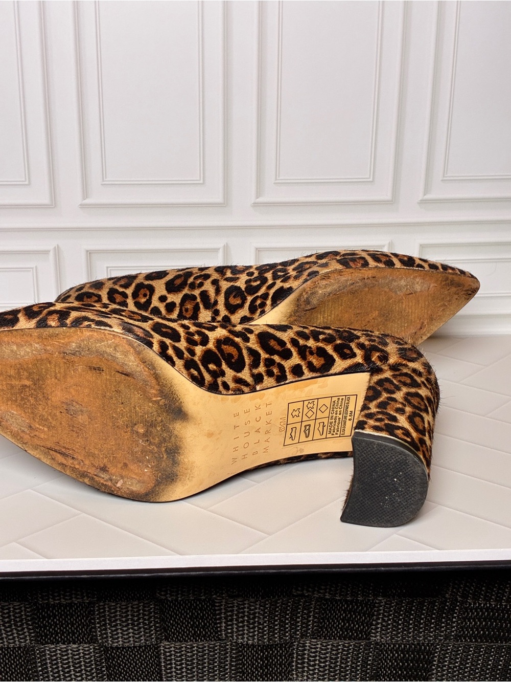 White House Black Market Leopard Print Pointed Toe Pumps - Brown/Black - Picture 5 of 5